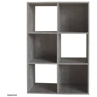 Hti-Living Bücherregal 6090 1-tlg. 6 Regalfächer 60 x 90 x 30 cm Grau