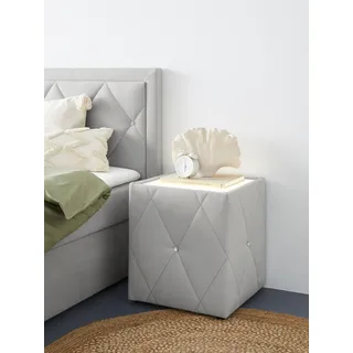 Home Affaire Nachtschrank Alfie 50 x 50 x 53 cm Grau/Silber