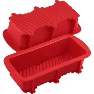 LuxusKollektion Brotbackform Laibform Silikon Brot Kuchen Brownie Standardgröße (2er Pack) rot