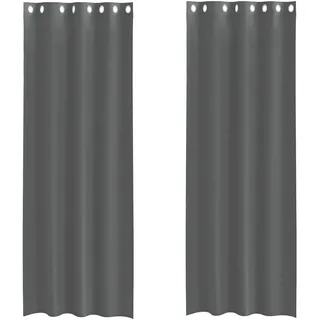 vidaXL Voile Vorhänge Ösen 140 x 300 cm Dunkelgrau 2 Stk.
