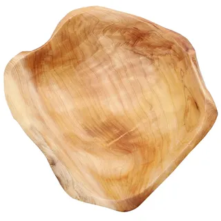 LOORGVEL Rustikale Handgeschnitzte Holzschale Große Servierschale aus Naturholz für Obst Snacks Salat Wohnzimmer Dekor Praktische Holzschale für Lebensmittel Desktop Holzplatte