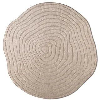 Design-Teppich Rippel Shape Ø 130 cm Mischgewebe Beige