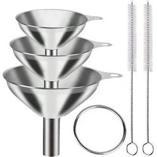 Trichter, 3er-set (groß, Mittel Und Klein), Mini-trichter Zum Kochen, Abfüllen Und Backen, 2 Pinsel