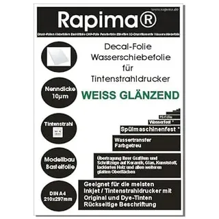 3x A4 WEIß Inkjet Tintenstrahl Wasserschiebefolie Decal Papier weiss Transfer Folie DIN A4 wasserabschiebefolie transferfolie transferpapier