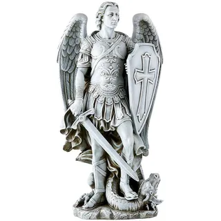 Avalon Gallery Gartenstatue – Erzengel, Heiliger Michael der Krieger, für drinnen und draußen, katholische Skulptur, 31,1 cm hoch, klein