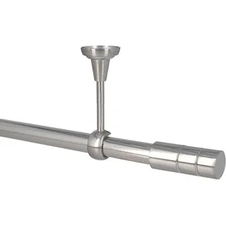 Sento 25mm Gardinenstange Vorhangstange Metall Deckenmontage Edelstahl Optik 180 cm Ilusion