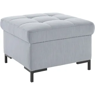 Hocker OTTO PRODUCTS "Grazzo", silber, B:64cm H:43cm T:64cm, 100% Polyester (recycelt), Hocker, Polsterhocker Sitzhocker, hochwertige Stoffe aus recyceltem Material, Steppung im Sitzbereich
