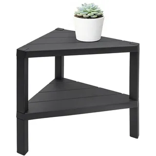 Kunststoff Beistelltisch anthrazit dreieckig - 46x45 cm - Couch Tisch Deko Regal