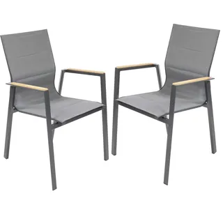 BellaVista Newport Stapelstuhl 57 x 60,5 x 90 cm grau 2 St.