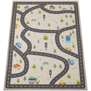 Spielteppich Straße - Autoteppich Kinder - Spielteppich Jungen - Spielteppich