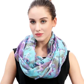 Lina & Lily Unicorn und Galaxie Damen Loop Schal Schlauchschal (Blau/Lila) - Einheitsgröße
