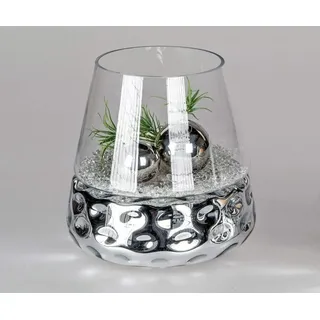 Formano Windlicht 'Dots', 27 cm, Silber-klar