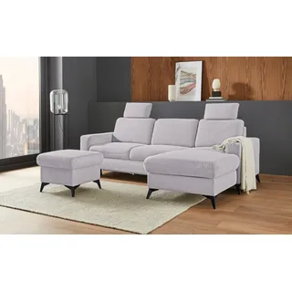 Stauraumhocker HOME AFFAIRE "Lolland", silber, B:60cm H:47cm T:60cm, Luxus-Microfaser ALTARA NUBUCK (100% Polyester);Struktur Flausch (90% Polyester, 10% Polyamid), Hocker, passend zur Serie "Lolland", auch mit abwischbarem Bezug