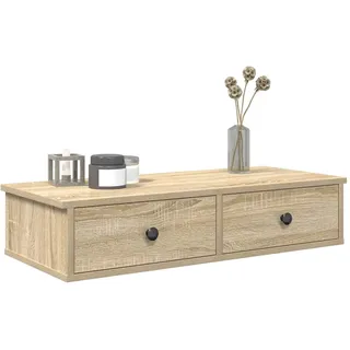 Wandregal Mit Schubladen Sonoma-eiche 80x34x17 Cm Holzwerkstoff