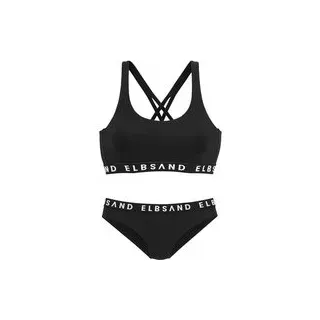 ELBSAND Bustier-Bikini Damen schwarz Gr.34 Cup C/D