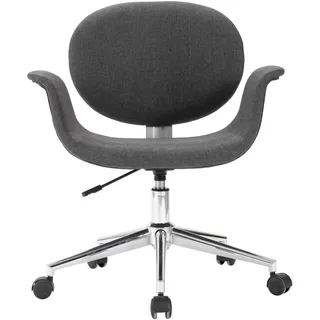 vidaXL Drehbarer Esszimmerstuhl Stoff grau 4er Set