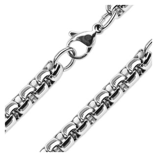 BUNGSA Ketten-Set Venezianerkette Silber aus Edelstahl Unisex (1-tlg), Halskette Necklace silberfarben 49 cm - 6 mm