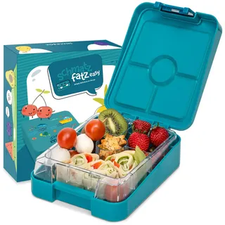 Schmatzfatz Easy Snackbox für Kinder – Kompakte Bento-Box mit herausnehmbarem Einsatz mit 4 Fächern, auslaufsicher, BPA-frei und spülmaschinenfest, für Kindergarten und Schule