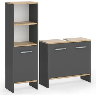 Vicco Karli 2-tlg. Anthrazit/Goldkraft Eiche