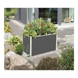 Hochbeet klassisch Karibu 0 98 x 65 x 62 cm terragrau