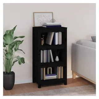 furnicato Bücherregal Klassisches aus massivem Holz 50 x 35 x 97 cm Schwarz, 1-tlg., Regalwand mit viel Stauraum, Wandhalterung für das Arbeitszimmer schwarz 50 cm x 97 cm x 35 cm