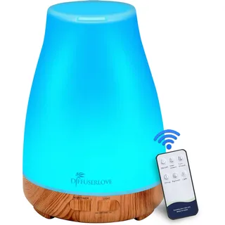 300ml Diffuser Fernbedienung Aroma Diffuser für Ätherische Öle Ultraschall Luftbefeuchter mit 7 Farben LED, Timer-Einstellung, Auto-Off