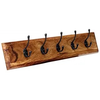 Wandgarderobe mit 5 Haken Jali 80x15x2,5 aus indischem Sheesham-Massivholz