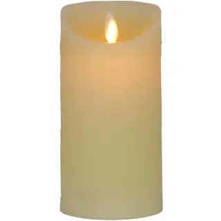 LED Echtwachskerze Warmweiß 6 Stunden Timmerfunktion H 9 cm bewegliche Flamme