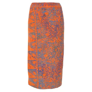 Guru-Shop Minirock 3/4 Wickelrock, Bali Sarong Strandrock,.. orange