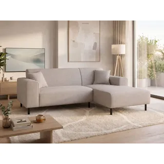 Ecksofa OTTO HOME "ARROS L-Form mit Wellenunterfederung, Maße B/T/H: 235/163/81 cm", beige, B:235cm H:81cm T:163cm, 100% Polyester, Sofas, Ecksofa, incl. Zierkissen, mit Recamiere rechts/links bestellbar, auch in Cord