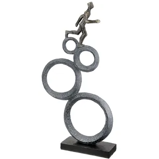 Casablanca modernes Design Casablanca Skulptur Running, Deko Figur Anthrazit u. Bronze, Kunstharz Statue Wohnzimmer, Büro Dekoration H. 47 cm x B. 26 cm - Moderne Skulpturen