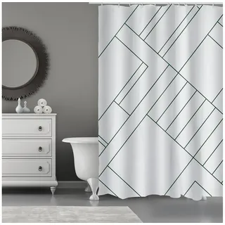 MSV Duschvorhang Monolithic 180 x 200 cm schwarz-weiß