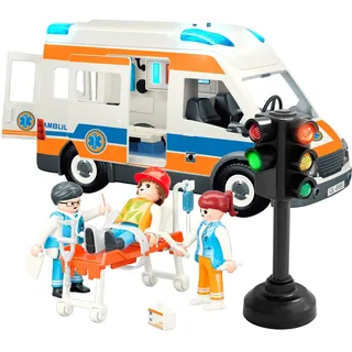 Spielzeug-Krankenwagen für Kinder von 3 bis 8 Jahren, große Spielzeugautos mit Licht und Sound, Rettungsfahrzeug-Spielzeug für Kleinkinder, Rettungs-Rollenspielset
