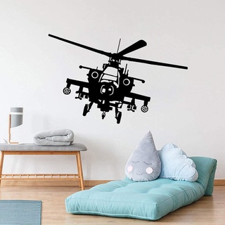 Hubschrauber Wandaufkleber Kunst Hubschrauber Vinyl Aufkleber Flugzeug Pilot Boy Zimmer Armee Wandkunst Aufkleber Dekoration 87X57Cm