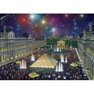 Schmidt Spiele Puzzle 59648 Alexander Chen, Feuerwerk am Louvre, 1.000 Teile Puzzle, bunt