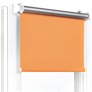 Fenster DEKOR - Rollos Für Fenster Ohne Bohren Orange - Verdunkelungsrollo B120 x H150 cm - Klemmrollo Verdunkelung - Fensterrollo Für Balkontüren - Verdunklungsrollo Leicht Zu Installieren