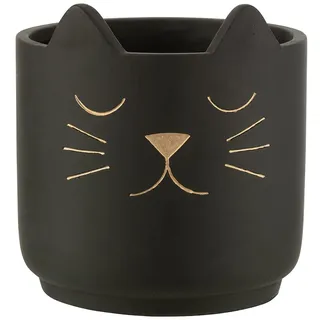 J-Line Blumentopf Katze - Keramik - Schwarz/Gold - Large