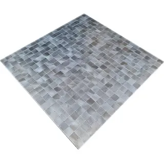 Mosani Wandfliese Selbstklebende Mosaik Fliesen Fliesenaufkleber Wanddeko, Aluminium Metall, Silber, Spritzwasserbereich geeignet, Küchenrückwand Spritzschutz silberfarben
