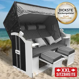 BRAST® Strandkorb Usedom 3-Sitzer XXL für 2-3 Personen | 165cm breit