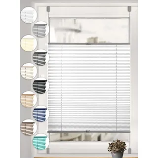Sonello Plissee ohne Bohren Rollo Klemmfix für Fenster & Tür Lichtschutz, blickdicht, ohne Bohren, verspannt, Klemmfix, 105cm x 120cm Grau Faltrollo, Easyfix, Sonnenschutzrollo, Jalousie grau 105 cm x 120 cm