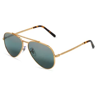 Ray-Ban RB 3625 NEW AVIATOR Unisex-Sonnenbrille Vollrand Pilot Metall-Gestell, gold