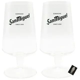 Mixcompany Gläser-Set San Miguel Glas 2er-Set Grün-Goldene Beschriftung geeicht: 30cl