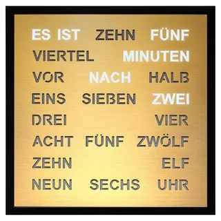 FILIUS zeitdesign Wanduhr FILIUS Wort Wanduhr 0402-9 mit LED Ziffern gold 40 x 40 cm 220 Volt