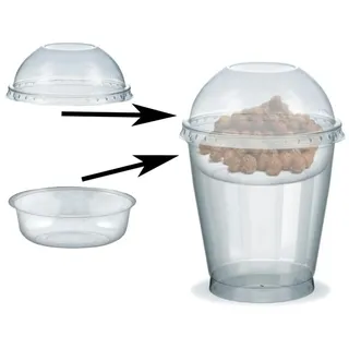 VEPATIM 100x Feinkostbecher für Salat Müsli Joghurt mit Einsatz + Deckel 300 ml