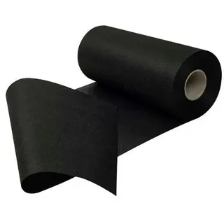 Sensalux Tischläufer Vlies 50 cm x 25 m Schwarz, abwaschbar | wasserabweisend, stoffähnliches Tischband, OEKO-TEX, Party Hochzeit Catering Event