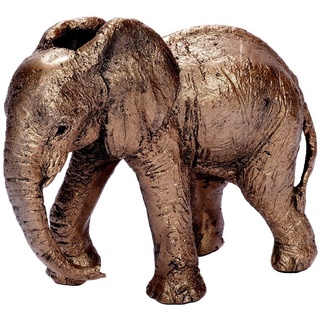 Brillibrum Dekofigur Design Kleiner Baby Elefant aus Kunstharz Elefanten Skulptur aus Bronze & Kunstharz Elefantenkind Afrika Dekofigur Elefanten Statue Garten Bronzefigur African Elephant