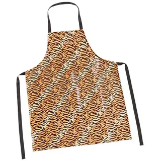 haug bürsten Umhängeschürze PVC Schürze mit Tiger Muster - Länge ca. 74,5cm, mit Kopfschlaufe und verstellbaren Seitenlängen orange|schwarz