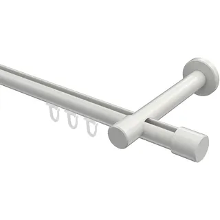 Interdeco Innenlauf Gardinenstange Weiß 20 mm Ø Prestige Santo, 180 cm