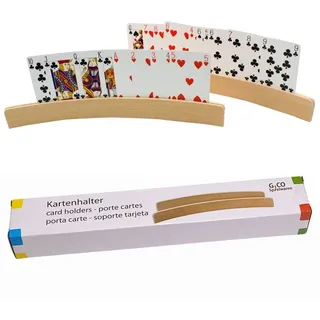Gico Spielkartenhalter für Spielkarten - 2 Stück Spielkartenständer aus Holz, Länge Kartenhalter je 33 cm - 7956