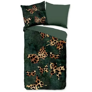 Muller Textil Lido Leopard Mikrofaser Grün 200 x 200 cm + 2 x 80 x 80 cm